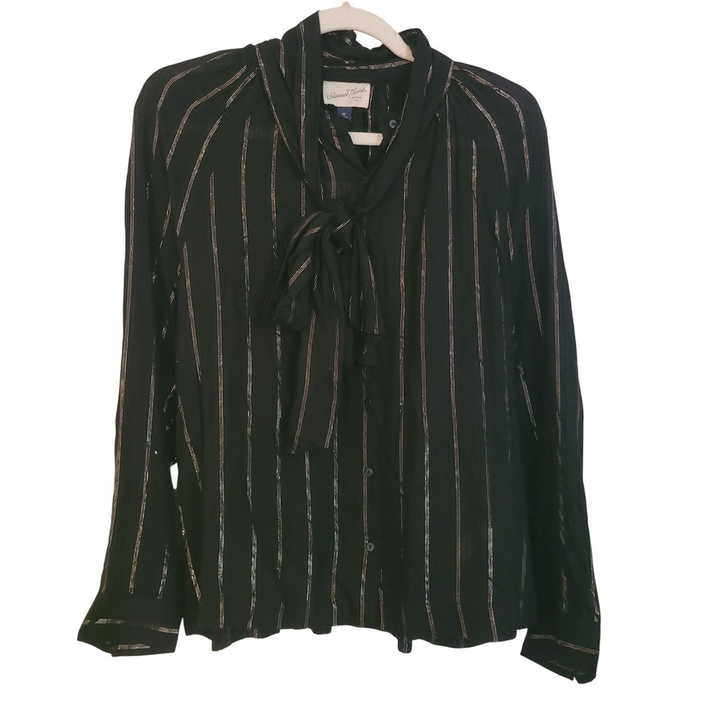 Universal Thread NWT XS Shirt Top Blouse Button-Up Professional Career Bow Tie - Picture 2 of 7